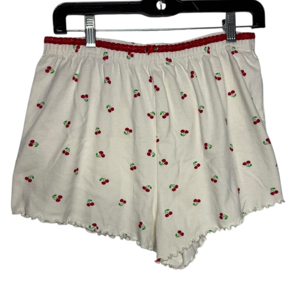 LOVE PEACE & LAZY DAYS Cherry Pajama Shorts SZ LG